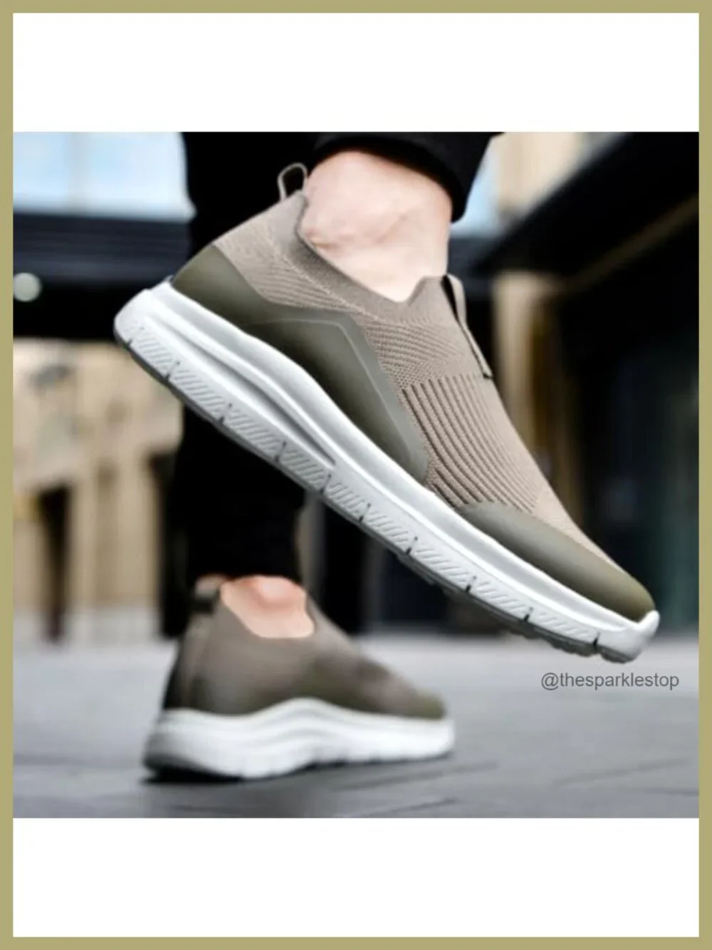 Men's Wide Slip On Walking Shoes Breathable Mesh Knit Memory Foam Athletic